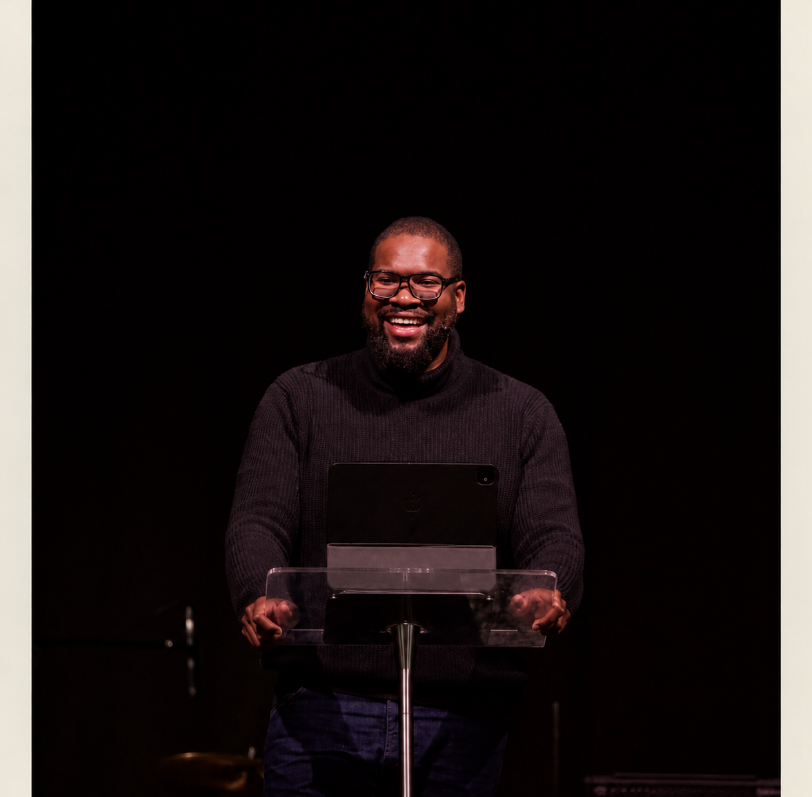 Jose St. Phard speaking at a leadership event